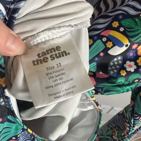 Tame the Sun 2-Piece Bundle Long Sleeve One-Piece Swimsuits Size 12 UPF 50 - Picture 3 of 15